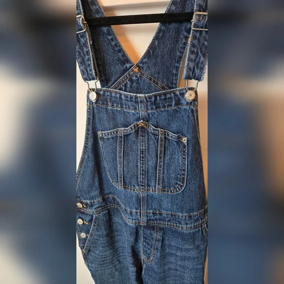 Old Navy Women's Denim Overalls Straight Leg - Picture 4 of 7